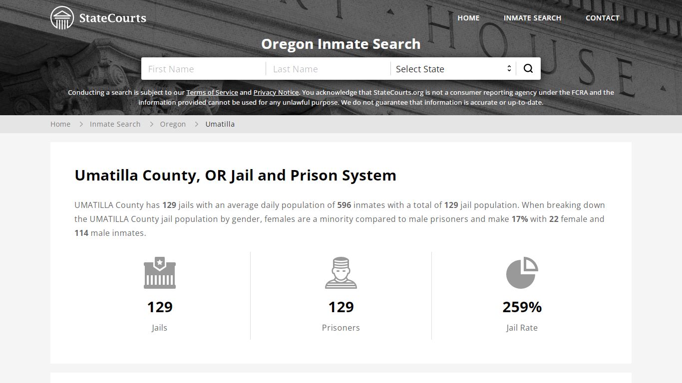 Umatilla County, OR Inmate Search - StateCourts